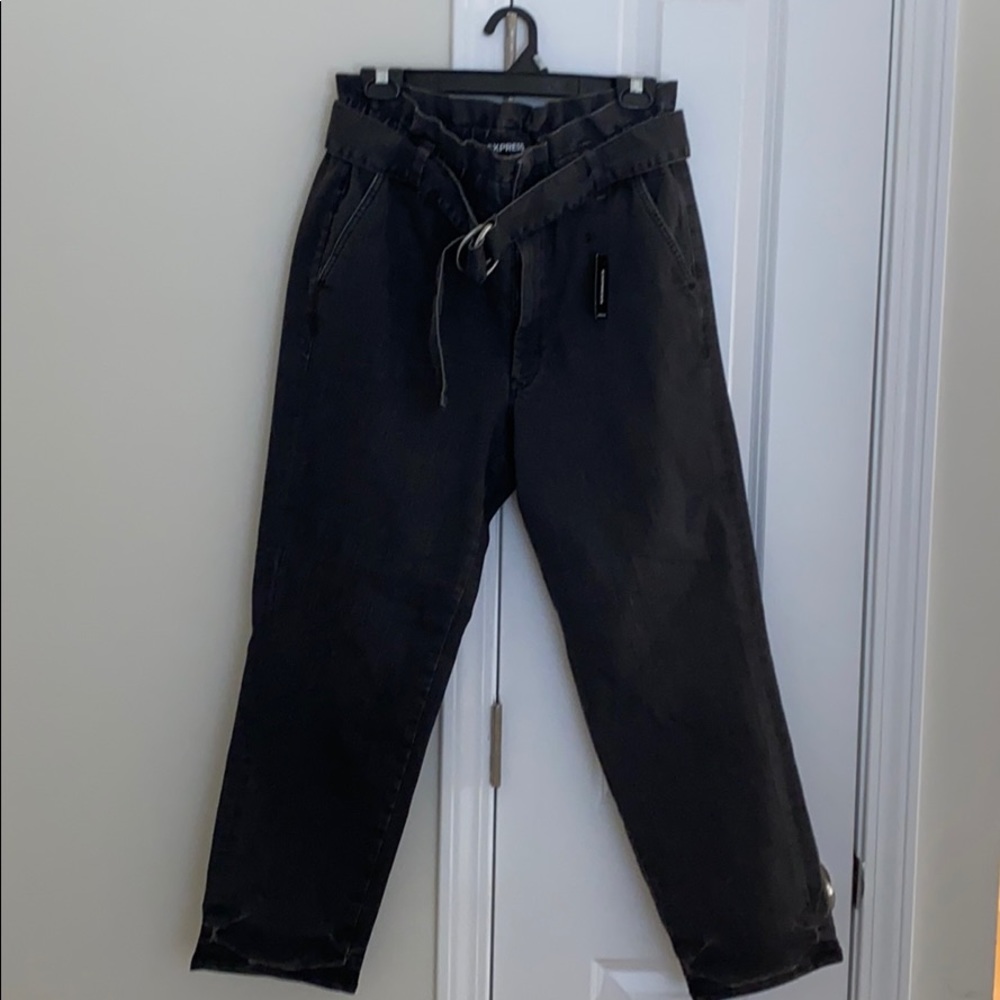Express black paper bag jeans BNWT